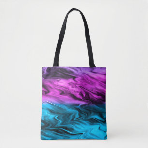 Tote Bag Blurred arrière - plan à la mode pourpre et bleu