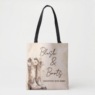 Tote Bag Blush et Bottes 40e Anniversaire Western Rodeo