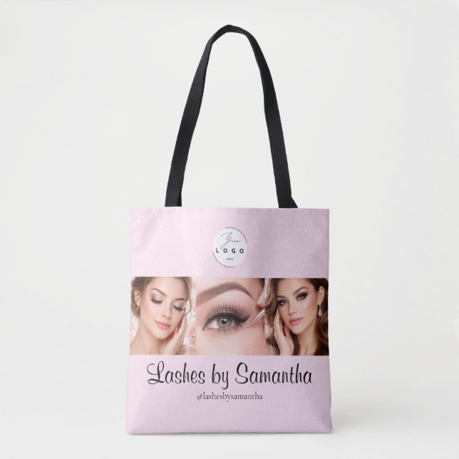 Tote Bag Blush Pink Script Logo Photo Makeup Studio (Devant)