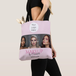 Tote Bag Blush Pink Script Logo Photo Makeup Studio