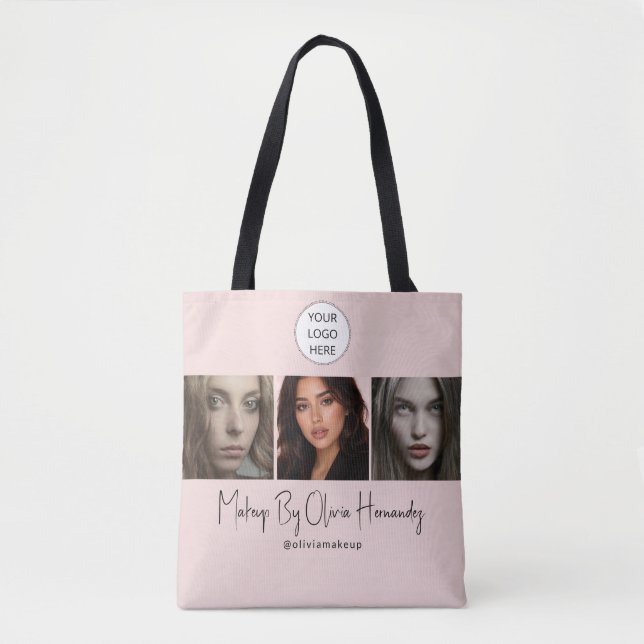 Tote Bag Blush Pink Script Logo Photo Makeup Studio (Devant)