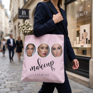 Tote Bag Blush Rose Élégant 3 Photo MUA Maquilleuse