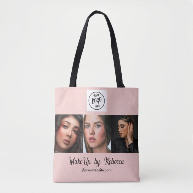 Tote Bag Blush Rose Logo Script Photo Studio de Maquillage  (Devant)