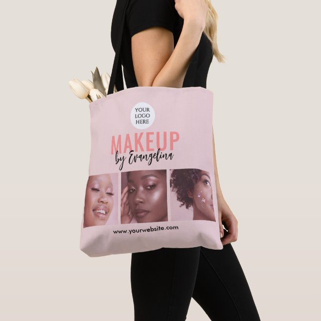Tote Bag Blush Rose Script 3 Maquillage Photo (De près)