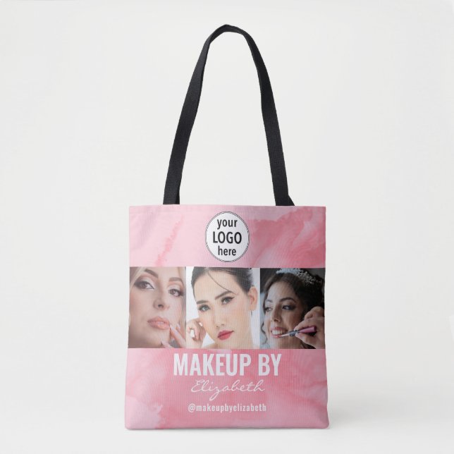 Tote Bag Blushing Coral Pink Makeup Studio Photo Logo (Devant)