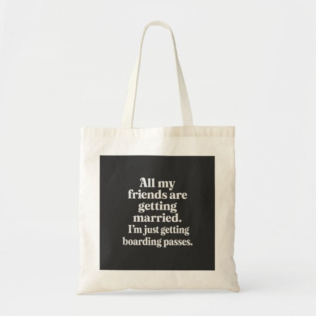 Tote Bag Boarding Passes Over Bouquets - Funny Travel (Devant)