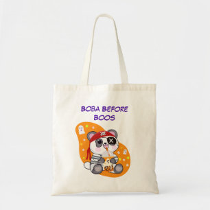 Tote Bag Boba Avant Boos Pirate Kawaii Panda Bubble Tea