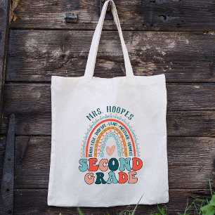 Tote Bag Boho Arc-en-ciel 2e classe Tribe Enseignant Squad 
