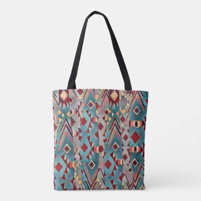 Tote Bag Boho Aztec Abstrait (Dos)