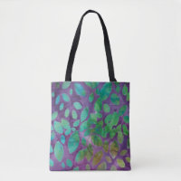 Boho Batik vert pourpre Motif Abstrait feuille