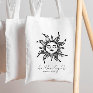 Tote Bag Boho Bible chrétienne Verse Be the Light Sunshine