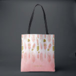 Tote Bag Boho Blush Rose & Or Feathers Ombre Demoiselle d'H<br><div class="desc">Sac fourre-tout bohème personnalisable avec des plumes aquarelles rose blush et des accents de faux or,  et ombre rose blush. Personnalisez en ajoutant des noms et d'autres détails. Ce sac fourre-tout à plumes bohème sera parfait comme cadeau personnalisé.</div>