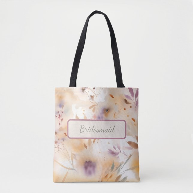 Tote Bag Boho Botanical Aquarelle Floral  (Devant)