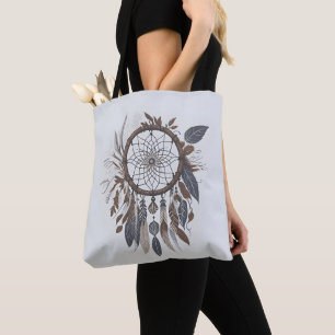 Tote Bag Boho Chic Dreamcatcher Earthy Toned Charme infusé