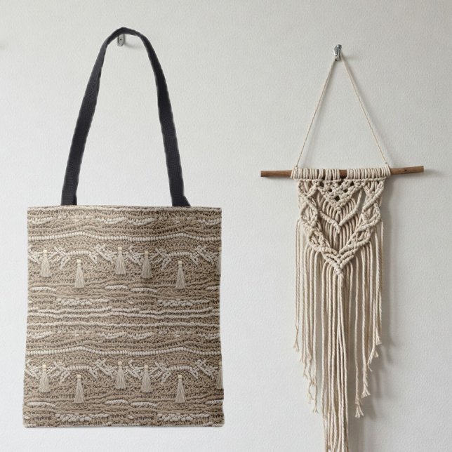 Tote Bag Boho Chic Macrame Style Handbag – Earth Tones (Créateur téléchargé)