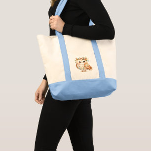 Tote Bag Boho Cottagecore Owl Floral Farmcore Charme