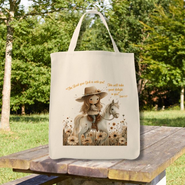 Tote Bag Boho Cowgirl Horse (Créateur téléchargé)