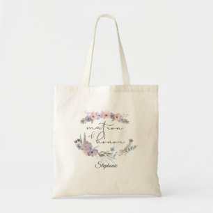 Tote Bag Boho Floral Personnalisé Matron d'honneur