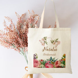 Tote Bag Boho florales printanières bridesmaid cadeau color