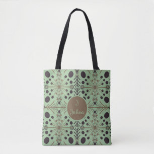 Tote Bag Boho géométrique Arrow Mint personnalisée