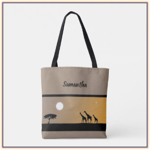 Tote Bag Boho Giraffes