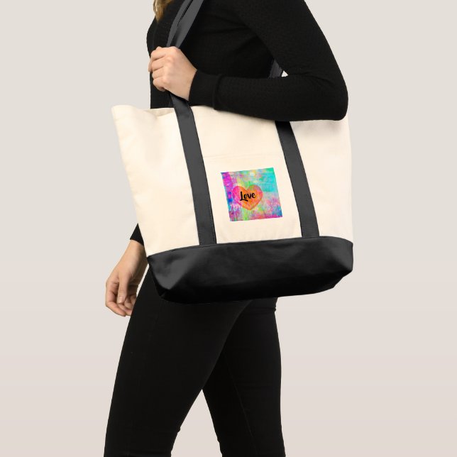 Tote Bag Boho Heart Love (Devant (produit))