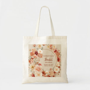 Tote Bag Boho jardin d'automne épices orange beige rouille