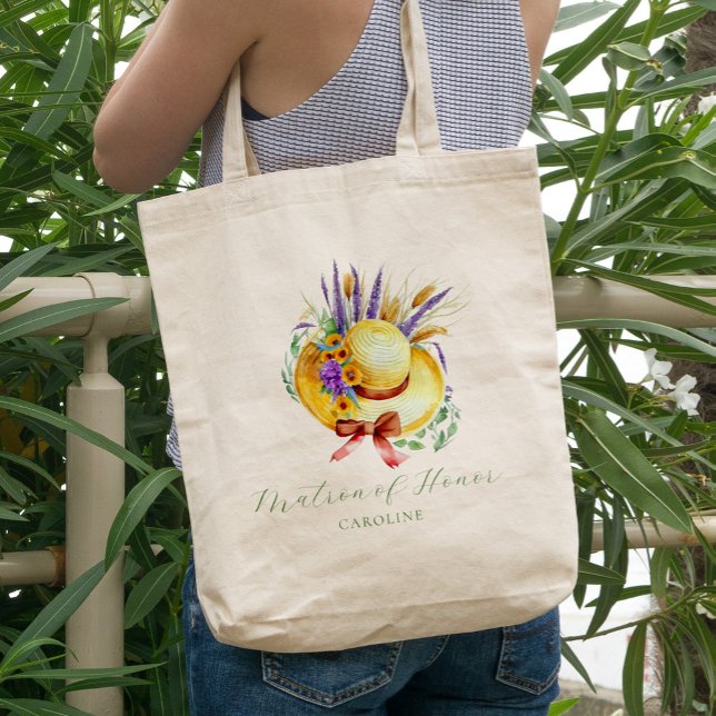 Tote Bag Boho matron floral nom d'honneur (Créateur téléchargé)
