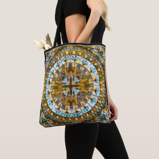 Tote Bag Boho Mosaic Carrelage jaune Miel -