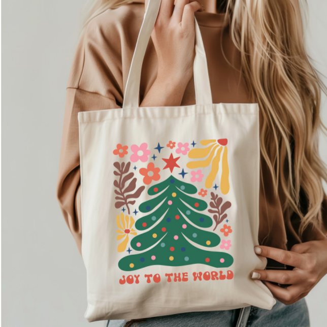 Tote Bag Boho Noël Joy au monde (Créateur téléchargé)