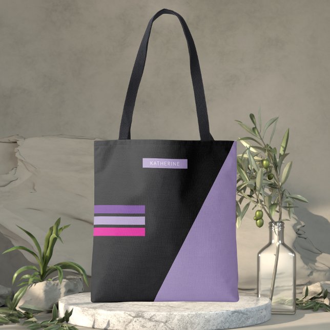 Tote Bag Boho Noir Abstrait Tendance Féminin  (Créateur téléchargé)