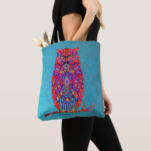 Tote Bag Boho Owl Fourre-tout : Art Vibrant - Style Quotidi