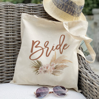 Tote Bag Boho Pampas Mariée Florale