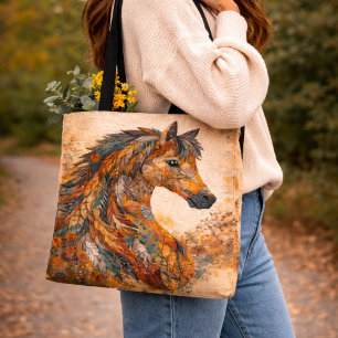 Tote Bag Boho Patchwork Art Populaire Occidental