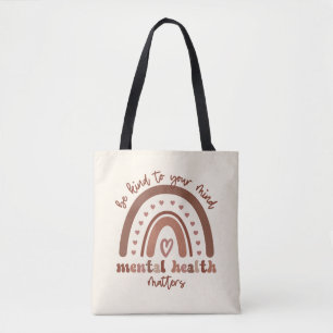 Tote Bag Boho Rainbow La Santé Mentale Soit Conforme À Votr