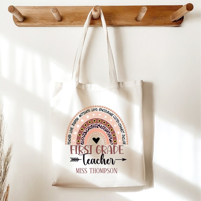 Tote Bag Boho Rainbow  – Perfect Teacher Gift for 1st Grade (Créateur téléchargé)