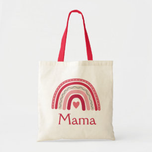 Tote Bag Boho Rainbow Pink Heart Mama