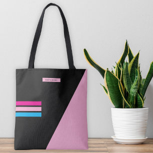 Tote Bag Boho rayures noires Classy tendance féminine