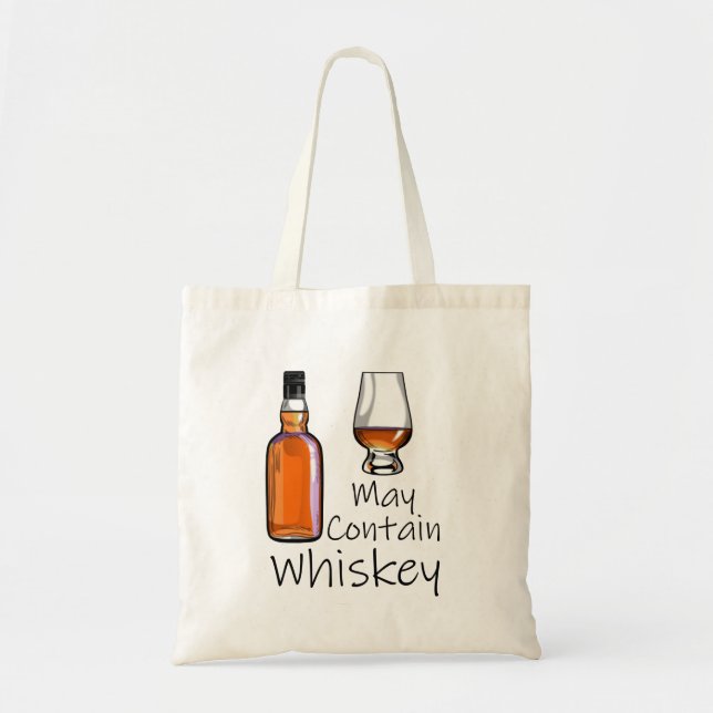 Tote Bag Boire amusant peut contenir du whisky (Devant)