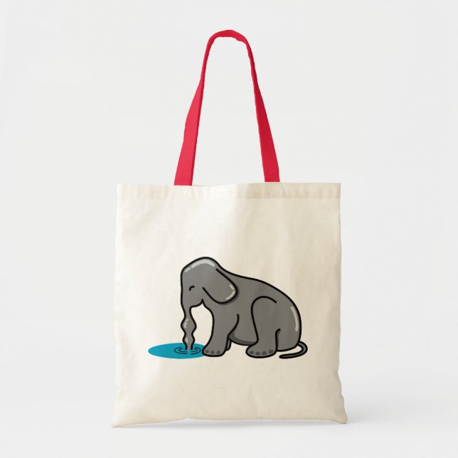 Tote Bag Boire des éléphants (gris) (Devant)