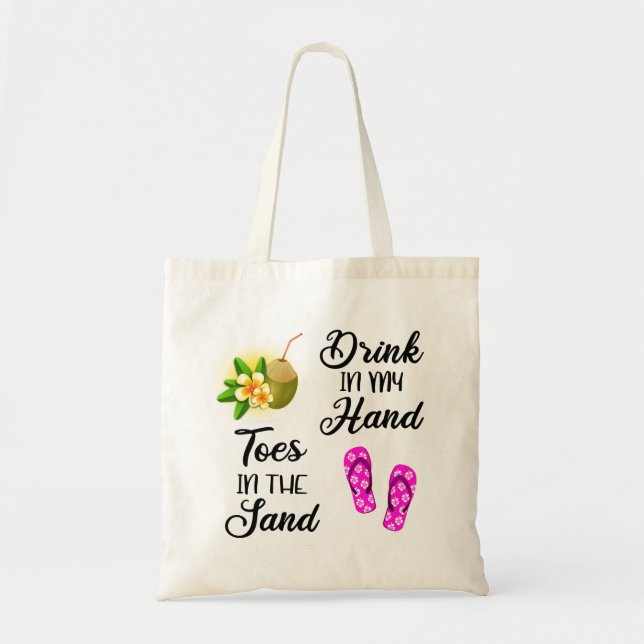 Tote Bag Bois Dans Ma Main, Joues Dans Le Sable (Devant)