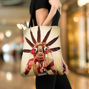 Tote Bag Bois Kachina Poupée Drôle Visage Drôle Profitez Ch