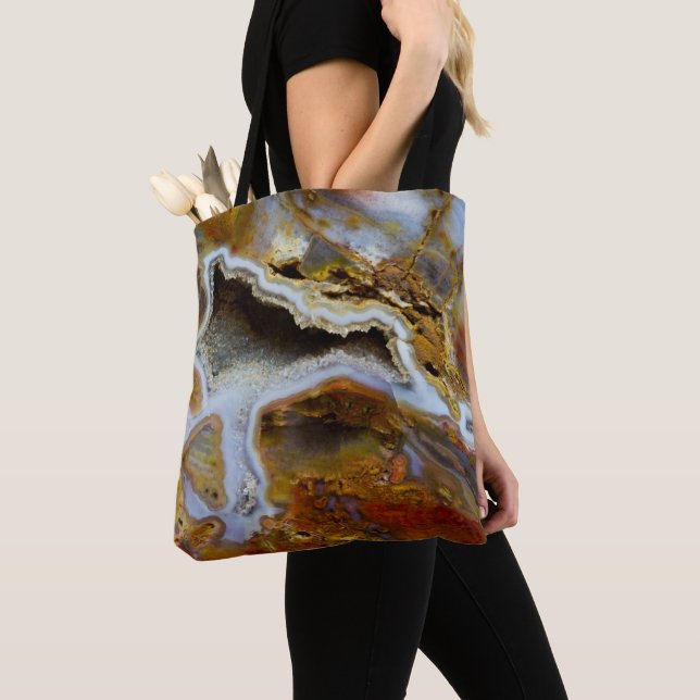 Tote Bag Bois Pétrifié Avec Cristaux (De près)