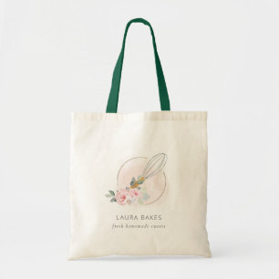 Tote Bag Bois Whisk Blush Aquarelle Floral Chef Logo