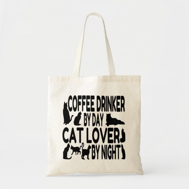 Tote Bag Boisson de café Amoureux des chats (Devant)