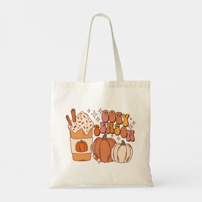 Tote Bag Boisson d'épices Citrouille de saison et Citrouill (Dos)