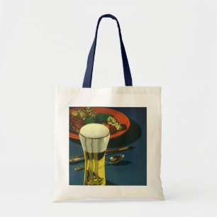 Tote Bag Boissons alimentaires vintage, verre de bière, dîn