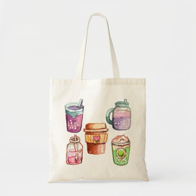 Tote Bag Boissons colorées (Devant)