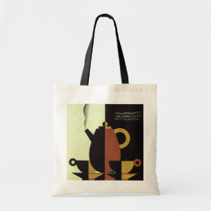 Tote Bag Boissons de boissons vintage Cafetière avec tasses