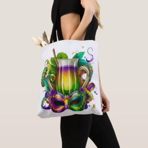 TOTE BAG BOISSONS MARDI GRAS AUX COULEURS CLAIRES